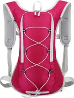 Fahrradrucksack Leicht Trinkrucksack Wasserdicht Atmungsaktive Ultraleicht mit 2L Wasser Blase, Rosarot