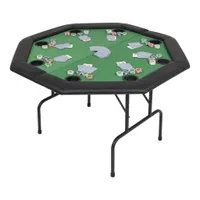 vidaXL Pokerový skládací stůl pro 8 hráčů 2 skládací osmiúhelníkové zelené barvy