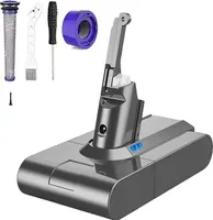 Náhradní baterie pro Dyson V8 SV10, kapacita 6000mAh, 21.6V, 1 kus filtru baterie