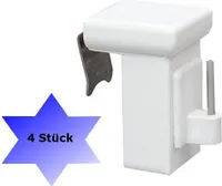 4x Fensterhaken Dekohaken Fensterclip für Fensterdekoration Weiß - Fensterdicke: 10-27mm