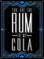 Grindstore - cedule na dveře "You Are The Rum To My Cola Drinking", plechová GR1526 (jedna velikost) (černá/bílá/modrá)