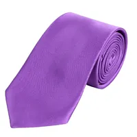 aus slim einfarbig Polyester Flieder Krawatte