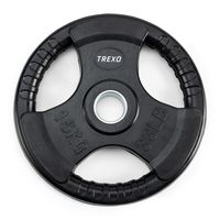 TREXO 15 kg záťaž 36 cm priemer kotúča s rukoväťami liatinový poťah pre činky Odolný ergonomický kotúč Fitness silový tréning Crossfit RW15