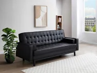 Schlafsofa Klappsofa - Kunstleder - Schwarz - ELEANOR II