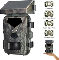 Solární kamera na divokou zvěř, lovecká kamera 20 MP/1080P, rychlost spouště 0,3 s, noční vidění, kamera na divokou zvěř aktivovaná pohybem