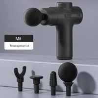OKWISH Massagepistole Massage Gun 6 Geschwindigkeiten und 4 Massageköpfen mit integriertem Power-Boost, Schwarz