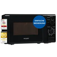 Exquisit Mikrowelle MW 802 sw | 20 l Nutzinhalt | Mit Timer | Auftaufunktion | 5 Leistungsstufen | 25,5cm Ø Drehteller