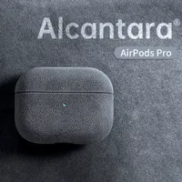 AirPods Pro Ladecase Schützhülle aus italienischem Alcantara Wildleder Grau