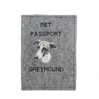 Art-Dog Reisepasshülle Handgefertigt Muster, 17x12,5cm, Greyhound