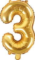 Balon foliowy złoty 35 cm numer 3