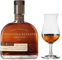 Woodford Reserve Double Oaked Kentucky Straigth Bourbon Whiskey + RITZENHOFF Nosing Glas mit WR Branding | 43,2 % vol | 0,7 l