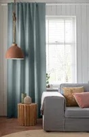 Elbersdrucke Gardine mit verdeckten Schlaufen Midnight 03 mint verdunkelnd 255x140cm 201197 Vorhang für das Wohnzimmer Schlafzimmer Küche Flur Kinderzimmer