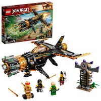 LEGO 71736 NINJAGO Coles Felsenbrecher Flugzeugspielzeug mit Gefängnis und sammelbarer Figur des Goldenen Ninja Kai