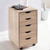 Kontener rolkowy mina 33 x 64 x 38 cm mdf drewniany 5 szuflad sonoma | Wohnling