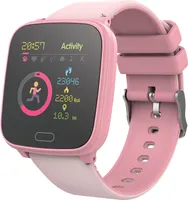 Forever GO JW-100 Smartwatch Armbanduhr Kinder Schritt, Zeit, Datum, Musik-Management, Alarm, Rosa