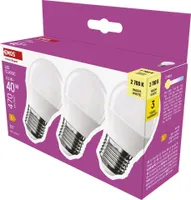 EMOS LED Lampe Mini Globe 3er Pack, 4,2W Ersatz für 40W, kleine Birne mit E27 Sockel, Helligkeit 470lm, Warmweiß 2700K, 30000h Lebensdauer , ZQ6E21.3
