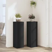 Möbel Pflanzenständer 2 Stk. Schwarz 25x25x80 cm Holzwerkstoff - Beete 852943