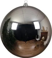 Bruchfeste Outdoor XXL Weihnachtskugel Silberfarben Ø 25 cm aus Kunststoff