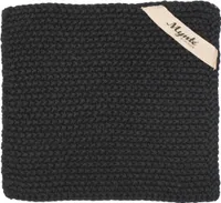Topflappen MYNTE pure black schwarz gestrickt aus Baumwolle 22x22cm IB LAURSEN