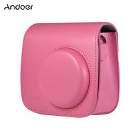 Andoer PolyurethanInstant Kamera Tasche mit Trageriemen fš¹r Fujifilm Instax Mini 9/8/8 + / 8s Flamingo Pink