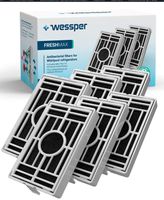 Wessper Balenie 6 náhradných antibakteriálnych hygienických vzduchových filtrov pre chladničky Bauknecht Whirlpool Side-by-Side, kompatibilné s Microban ANT001, ANT-001, ANTF-MIC, HYG001, 481248048172