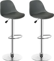 WYCTIN 2er Barhocker Barstuhl  höhenverstellbar 360° drehbar Kunstleder,Grau