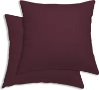 2er Set Kissenbezug Kissenhülle 80x80 cm bordeaux Uni Kopfkissenbezug Baumwolle