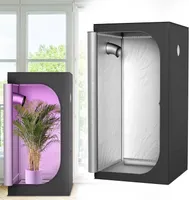 YUENFONG Grow Zelt Grow Tent für Pflanzen Zuchtzelt Gewächshaus Growschrank für Homegrow Indoor Anbauzelt Growroom Garten Anzucht Gemüse Kräuter Grow Schrank (100x100x200cm)