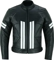 PROANTI Leder Motorradjacke Biker Jacke sportliche Motorrad Racing Lederjacke - XL