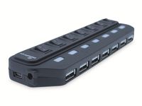 MediaRange USB-Hub 7-fach schwarz