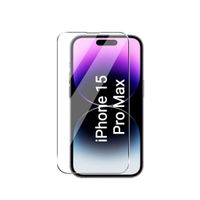 CLM-Tech Schutzfolie kompatibel mit iPhone 15 Pro Max Panzerfolie Panzerglas Crystal Clear Displayschutz 9H Glas Displayfolie Schutzglas - Unterstützt Fingerabdruck-ID - Folie kristallklar