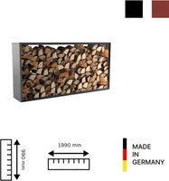 hiyard wide Holzlager Hocker Tisch Kaminholz Brennholzlager Holzunterstand Regal, Farbe:matt-schwarz