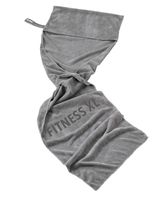 TROIKA Sporthandtuch Fitnesshandtuch Fitness-Handtuch mit abgenähtem Umschlag SCHWITZABLEITER FITNESS XL | TWL04 GY
