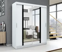Schwebetürenschrank, 2-türig Schrank! Moderne Garderobe für Kleidung. Verschiedene Farben (Weiß, Schwarz, Somona) Kleiderschrank BRANI  180 cm