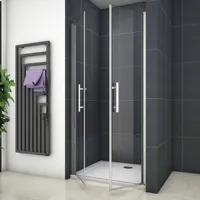 90X195cm Doppel Pendeltür Eckeinstieg Duschkabine Duschwand Nischentür 6mm ESG Sicherheitsglas Duschtür