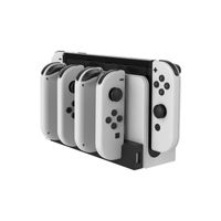 INF Ladestation kompatibel mit Nintendo Switch Joycons Schwarz + Weiß