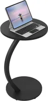 WOLTU Beistelltisch C Form, Sofatisch rund, Metallgestell MDF-Tischplatte, φ40xH65 cm, Schwarz