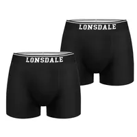 Lonsdale Boxershorts im Doppelpack - Oxfordshire, Schwarz/Schwarz Größe L