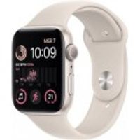 Apple Watch SE GPS 44mm Biely hliník - Starlight Aluminium - Biely náramok - Regular