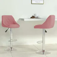 vidaXL Barová stolička 2 ks ružový zamat