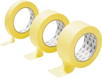 3er Set 3M Premium Kreppband Malerkrepp Abdeckband Abklebeband Malerband 19/38/50mmx50m, Größe:19mm+38mm+50mm