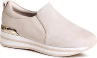 topschuhe24 2964 Damen Plateau Slipper Keil Halbschuhe , Farbe:Beige, Größe:41 EU