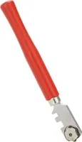 Diamant-Glasschneider mit dem praktischen Rädchen zum Schneiden von Glas 2-6 mm, Glasschneider mit Diamant-Spitze und 2 x Abbrechkante, 130 mm Diamantglasschneider mit Hartholzgriff