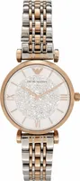 Armani Silver Steel Watch mit weißem Zifferblatt 32 mm