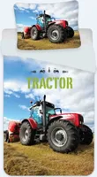 Czerwony traktor - komplet pościeli, 135x200 & 80x80