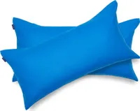 Brielle 2er Set 100% Baumwolle Biber Kissenbezüge mit verdecktem Reißverschluss 40 x 80 Blau