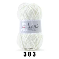 LEAMI Chenille soft FINE (100g/160m) 303 naturweiß