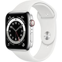Apple Watch Series6 (44mm) GPS+4G Smartwatch inkl. Sportarmband silber/weiß OLED