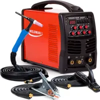 Weldman Tornado TIG 200 - 200A HF WIG Schweißgerät AC DC Puls mit MMA-Schweißmodus - 4m WIG-Schweißbrenner