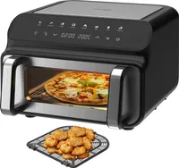 Heißluftfritteuse 10001A Grill & heissluft fritteuse 10L, Airfryer xxl Pizzaofen, Doppelte Heizung, 2000,00 W, Digitales Display, 10L, 8 Kochprogramme